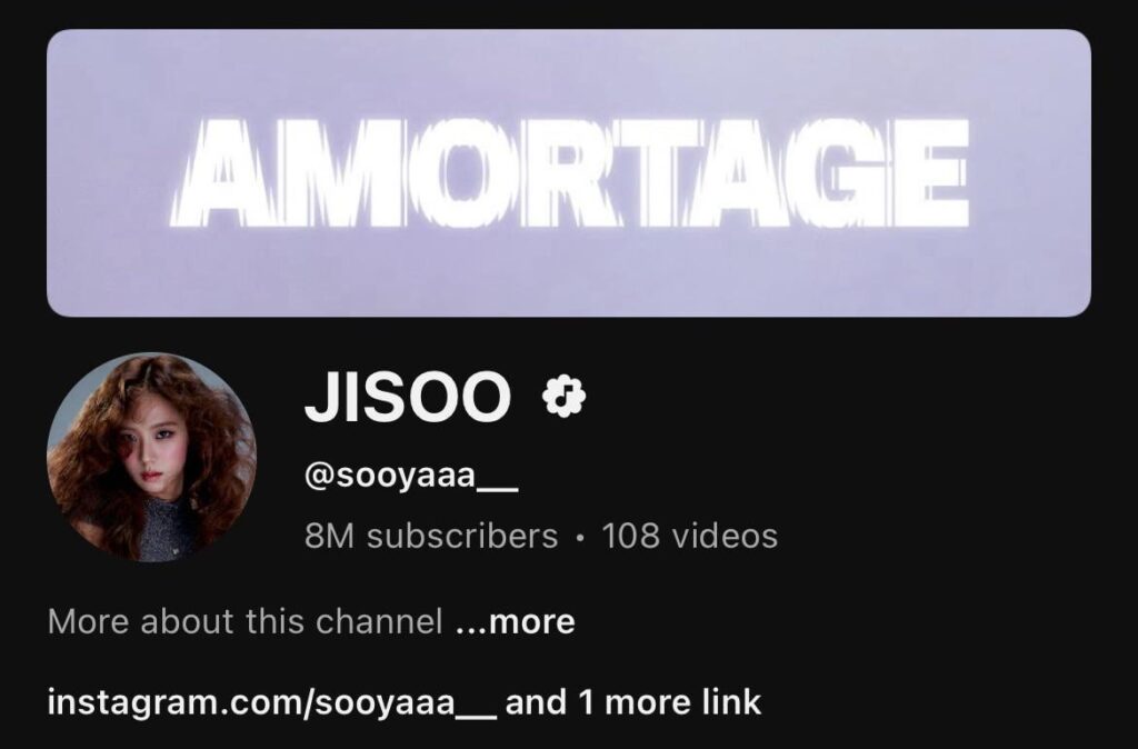 250901 تجاوزت Jisoo 8 ملايين مشترك على YouTube!