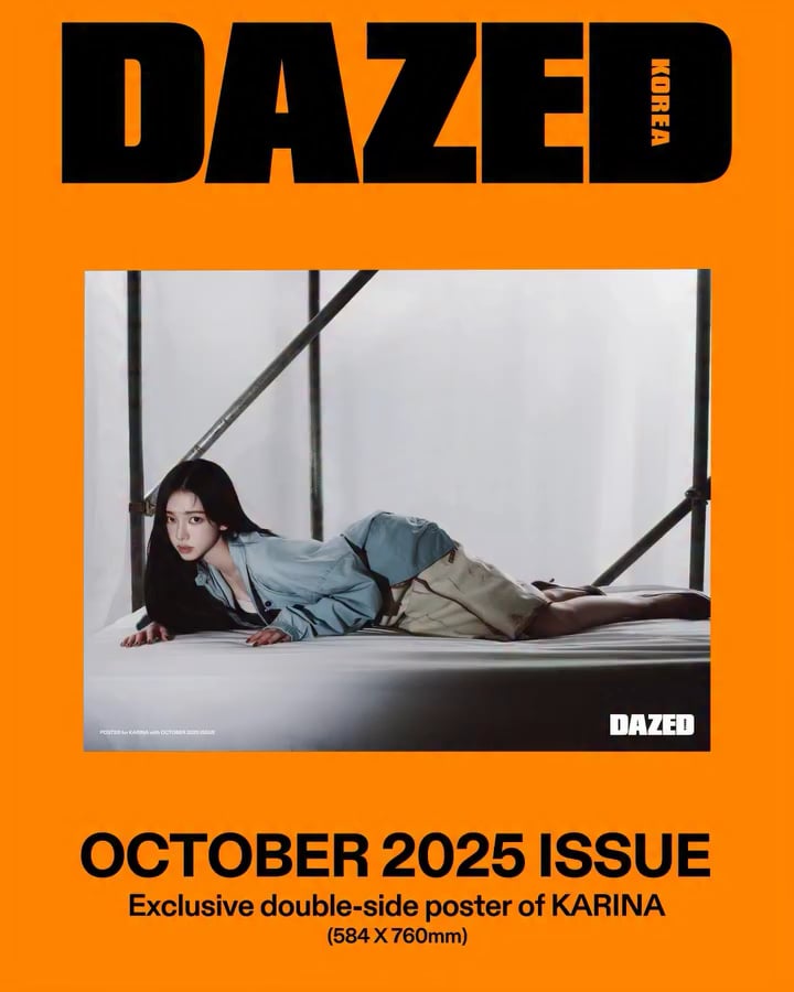 250916 تحديث Korea Instagram Dazed مع Karina-ملصق كبير الحجم من الوجهين من Karina (584 × 760 مم) ، لا يتوفر في أي مكان آخر ، والطلب المسبق مفتوح عبر Link in Bio