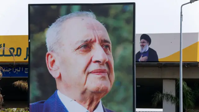الأمين العام السابق لحزب الله حسن نصرالله ورئيس مجلس النواب اللبناني نبيه بري