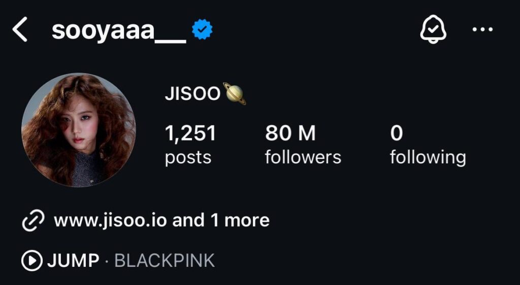 250902 تجاوزت Jisoo 80 مليون متابع على Instagram!