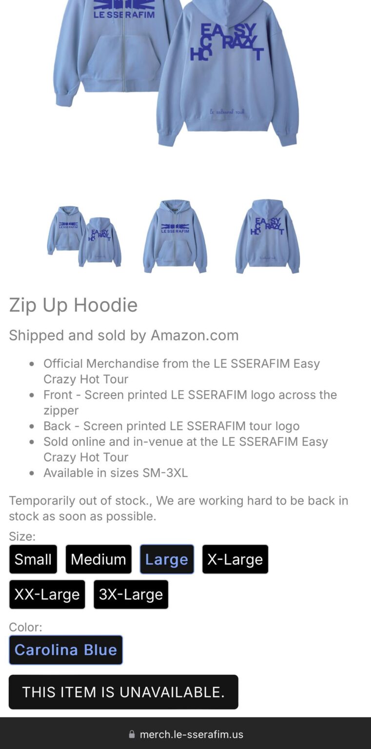 Hoodie ech zip-up in size regly merch recepric on lsf/Amazon Music ؟؟؟ أو WTB إذا كان شخص ما يبيع/لديه إضافي