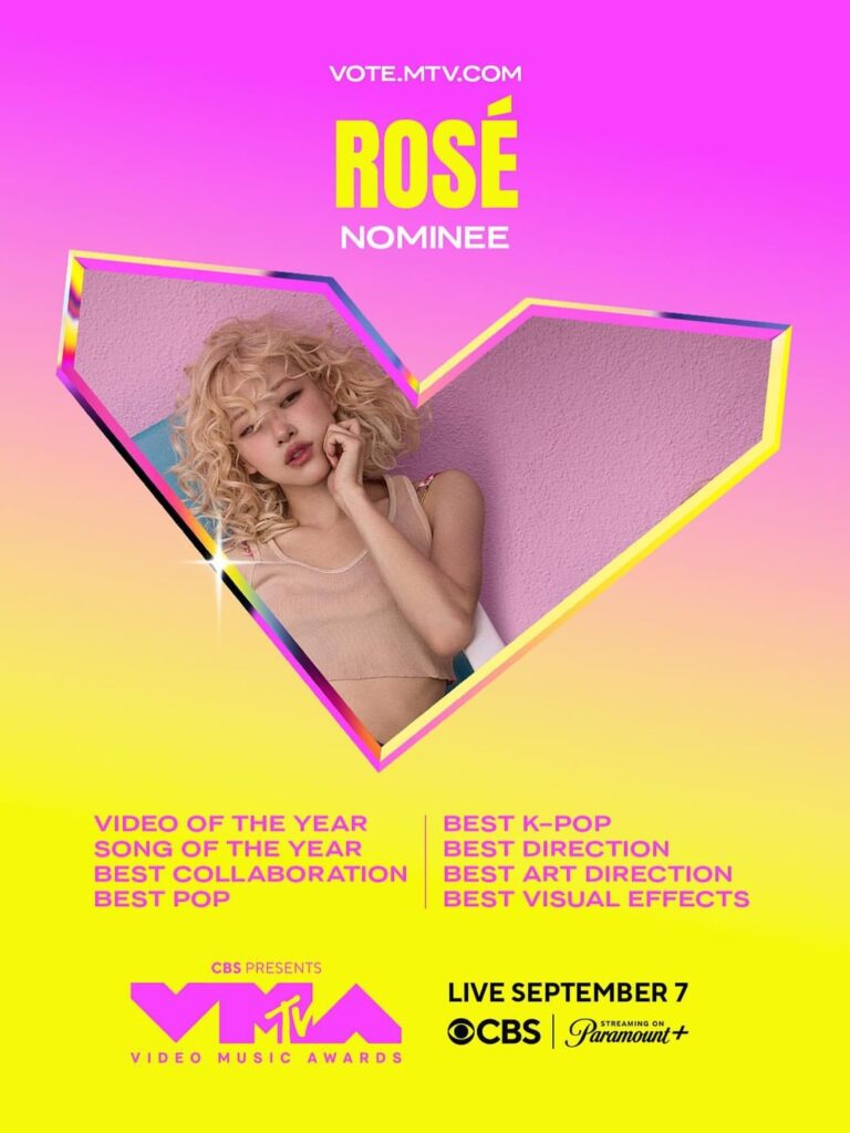 التصويت لصالح Rosé & Blackpink في 2025 MTV VMAs