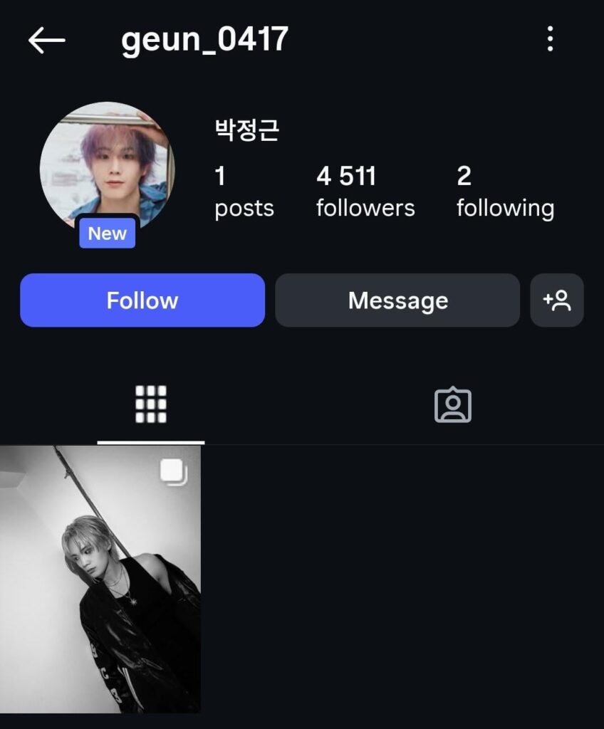 افتتح Haww Park Jeonggeun حساب Instagram الشخصي وبحسب ما ورد وقع مع شركة Wonijin Entertainment Corp.