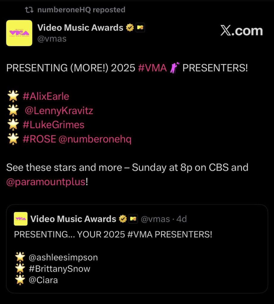 ستقدم Rosé في 2025 MTV VMAs