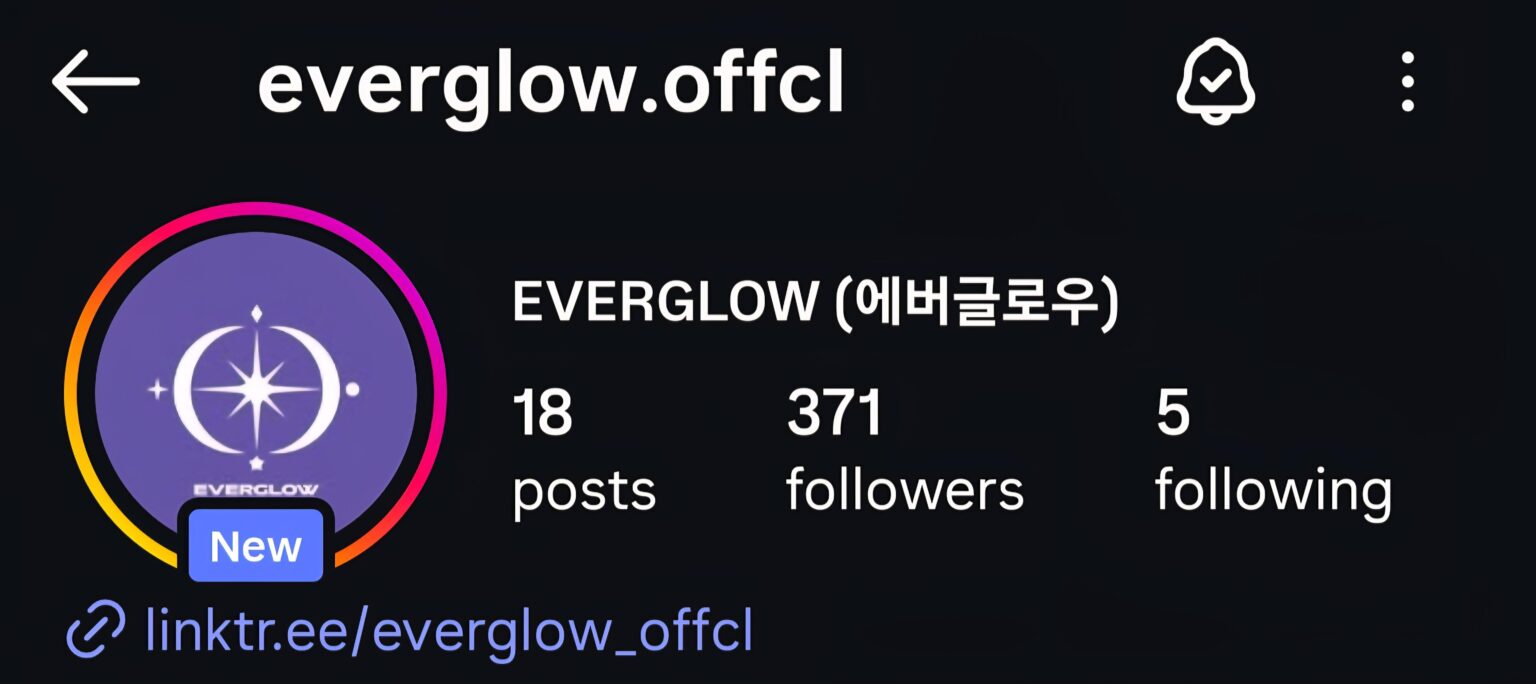 كان على Everglow فتح حساب Instagram رسمي جديد ، بعد خطأ منع الوصول إلى الحجم السابق