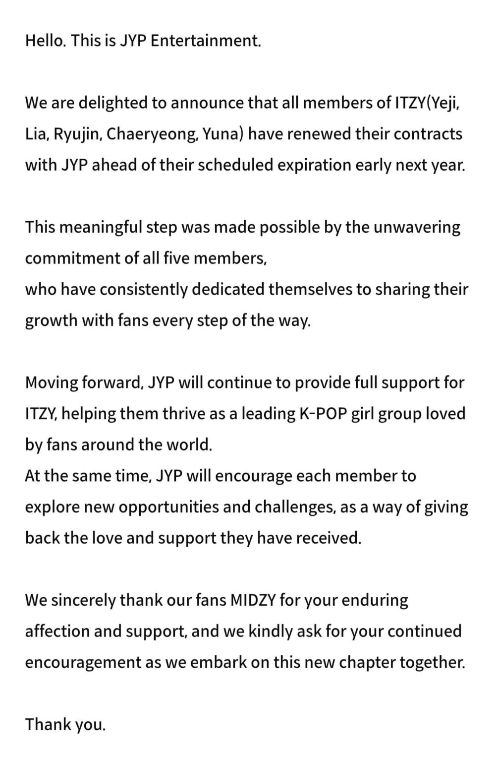 جدد جميع أعضاء ITZY عقودهم مع JYP Entertainment