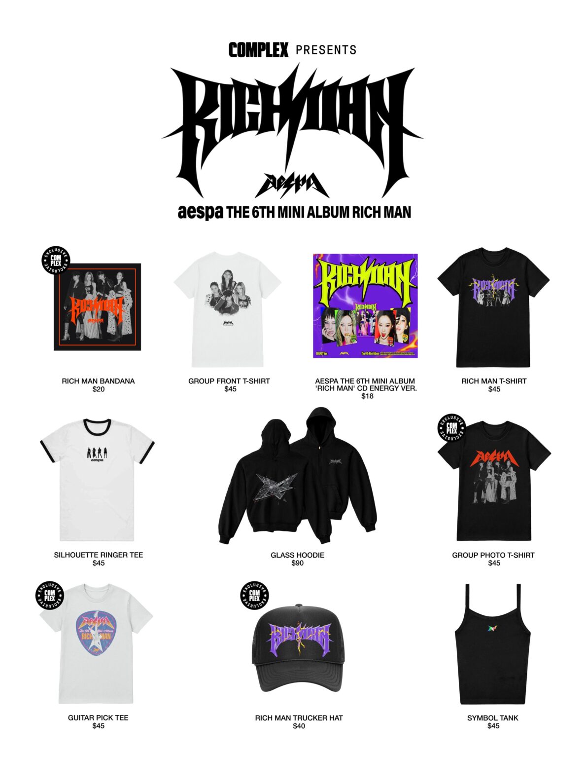 250916 AESPA - الألبوم السادس Mini "Rich Man" Pop -Up @ Complex LA (Merch Preview)
