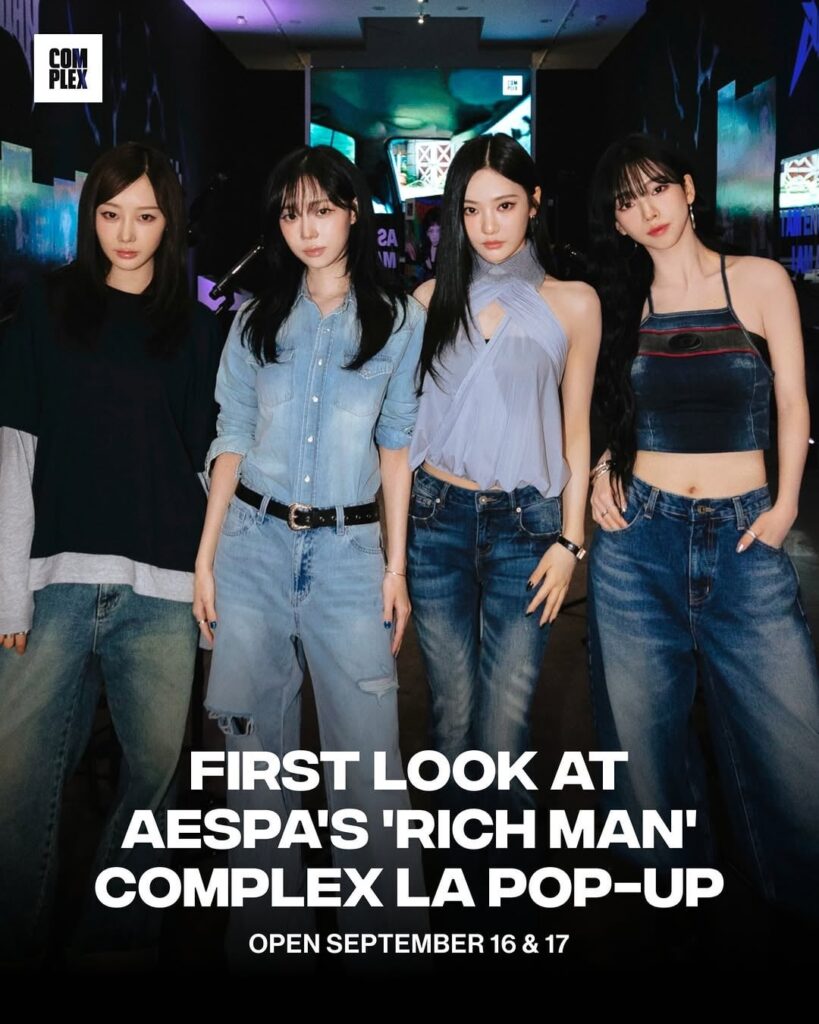 250917 تحديث Music Instagram المعقد مع aespa @ 'rich man' la popup