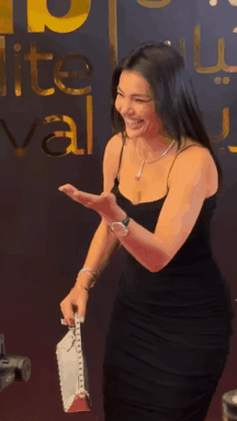 Dina fouad's black dress (GIFs)