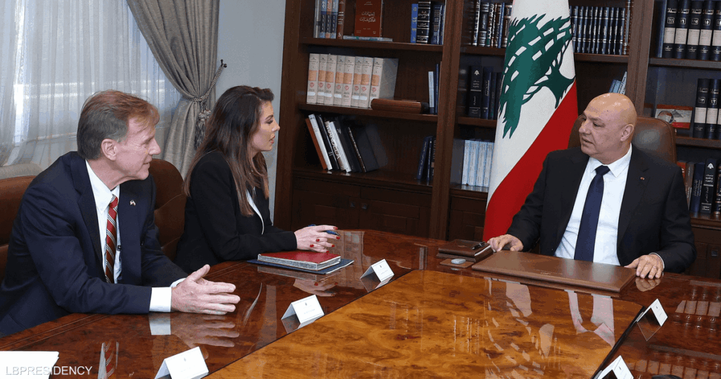 خلال لقائه أورتاغوس.. عون يطالب بوقف الغارات الإسرائيلية خلال لقائه أورتاغوس.. عون يطالب بوقف الغارات الإسرائيلية