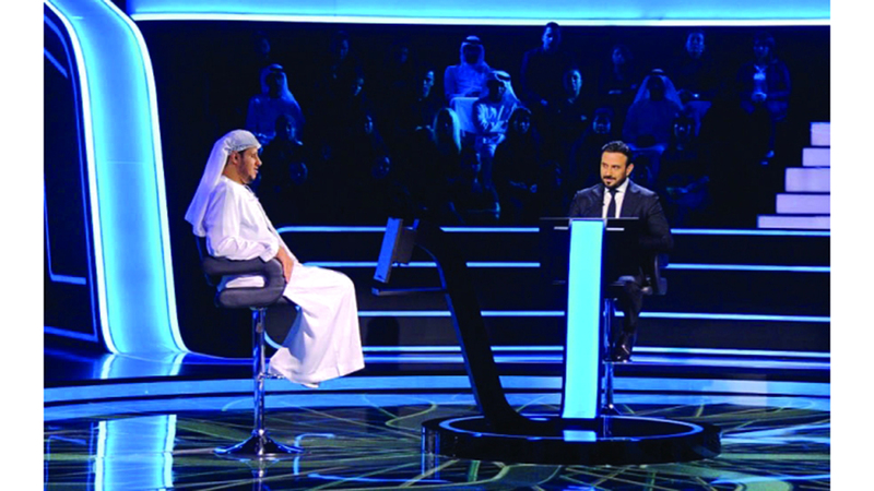 خولي والغفلي خلال حلقة الإثنين من &laquo;من سيربح المليون&raquo;. من المصدر