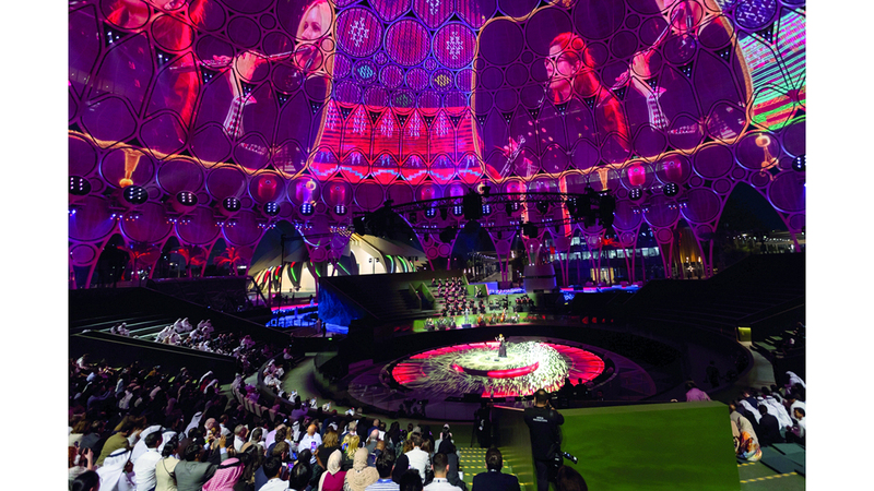 150 من قادة 300 مدينة عالمية في قمة «مدينة إكسبو دبي» اليوم جانب من الاحتفالات في ساحة الوصل بمدينة إكسبو دبي. من المصدر