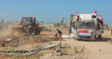 مصر تجهز أكبر مخيم للنازحين على مستوى قطاع غزة.. فيديووصور