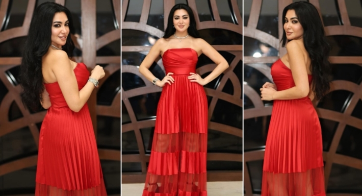 ميرهان حسين تختار لون الحب لإطلالتها في حفل زفاف أحمد جمال | ألبوم ميرهان حسين في حفل زفاف أحمد جمال