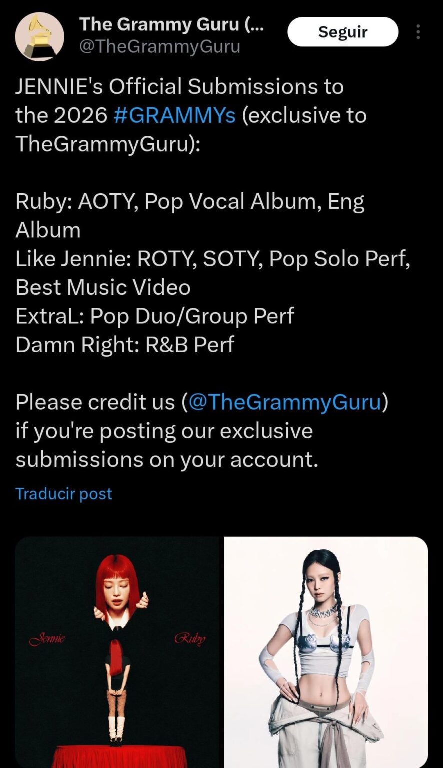 251004 التقديمات Jennie Grammys 2026!