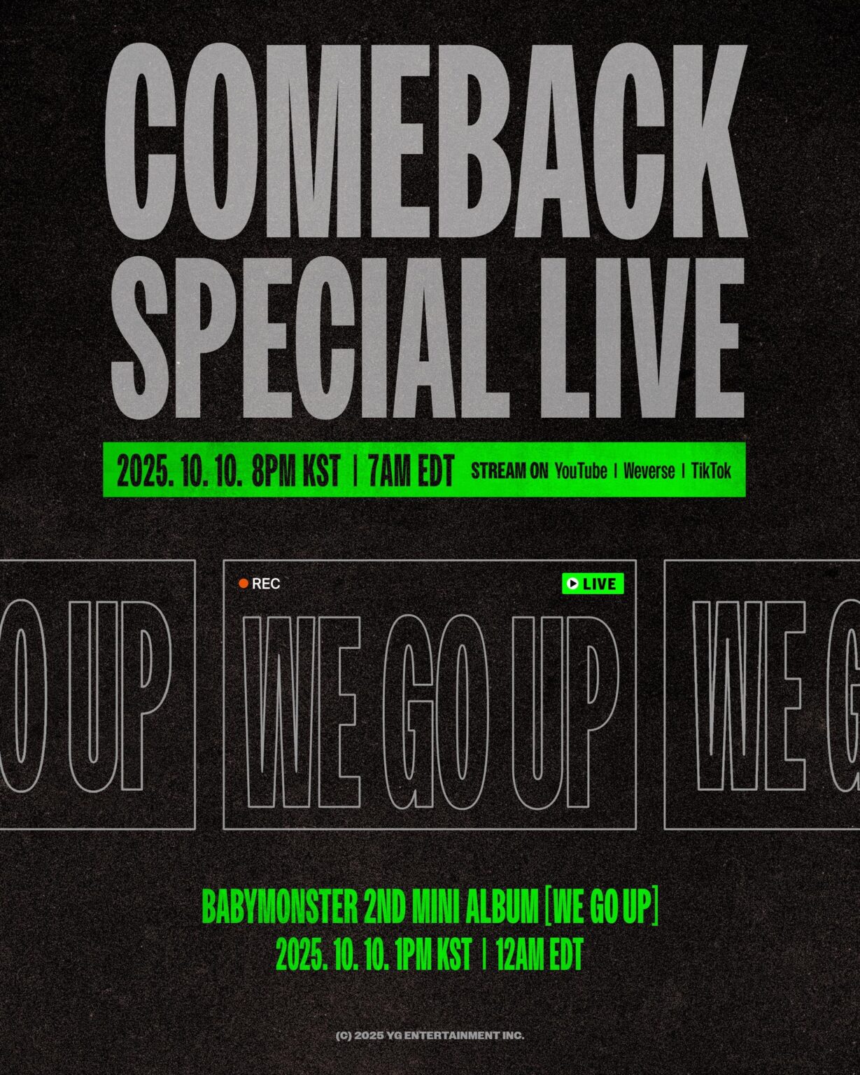 Babymonster - الألبوم الثاني المصغر: We Go Up (Propeback Special Live Teaser Poster)