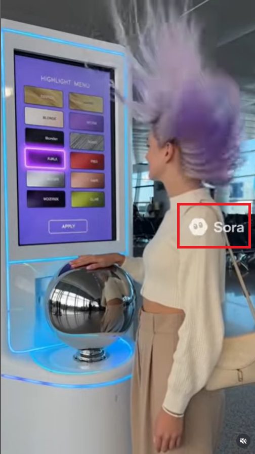 شعار SORA على الفيديو 