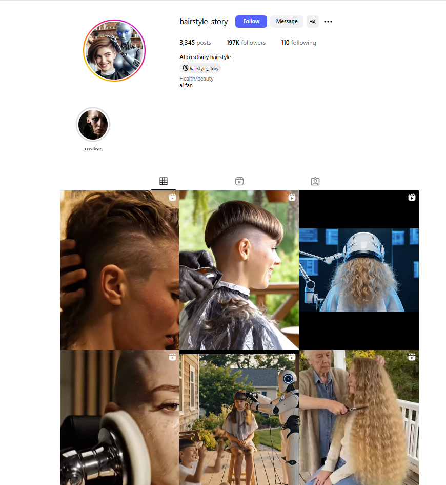 لقطة لحساب hairstyle_story في انستغرام 