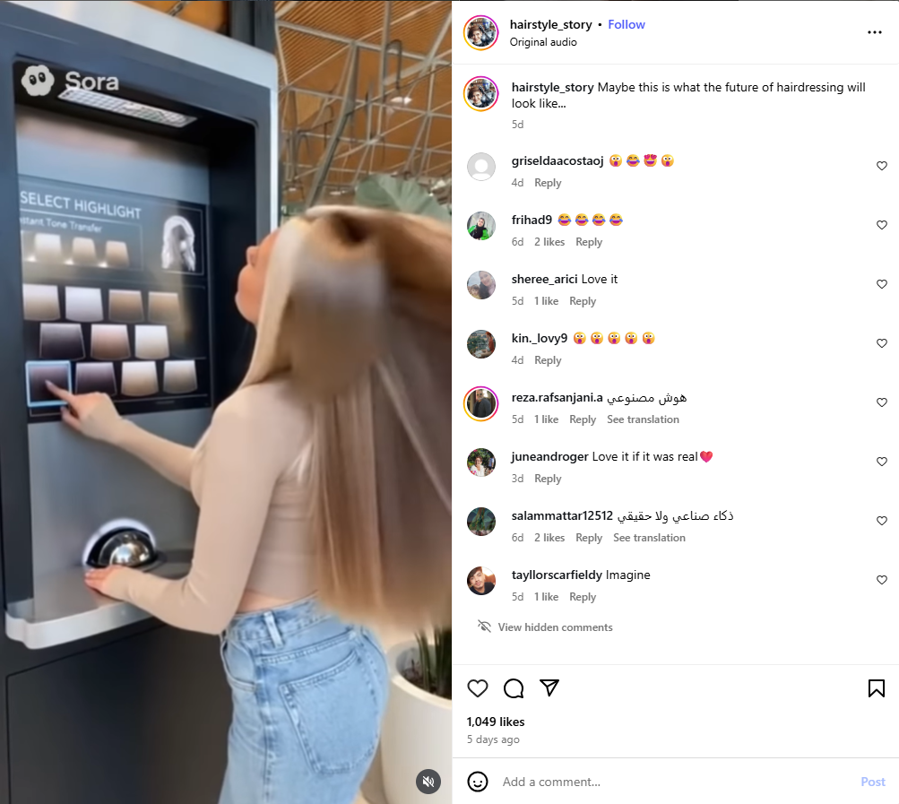 لقطة من الفيديو المنشور في حساب hairstyle_story في 11 تشرين الاول 2025