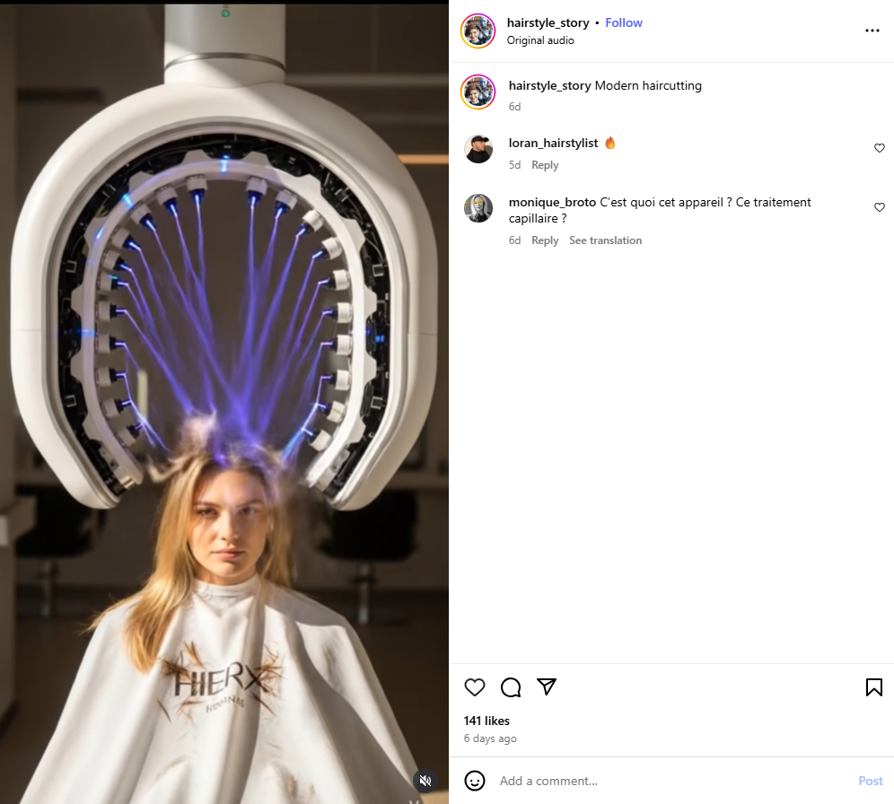 لقطة من الفيديو المنشور في حساب hairstyle_story في انستغرام في 11 تشرين الاول 2025