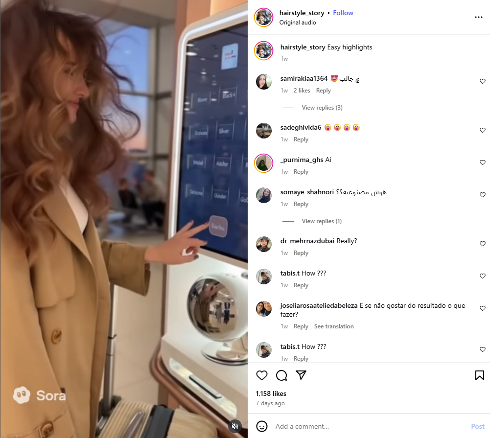 لقطة من الفيديو المنشور في حساب hairstyle_story في انستغرام في 9 تشرين الاول 2025