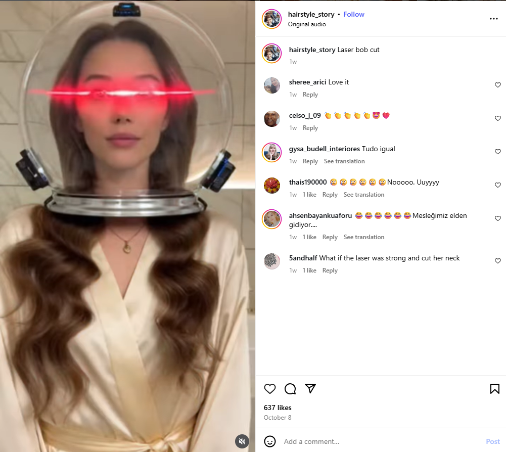 لقطة من الفيديو المنشور في حساب hairstyle_story في انستغرام في 8 تشرين الاول 2025