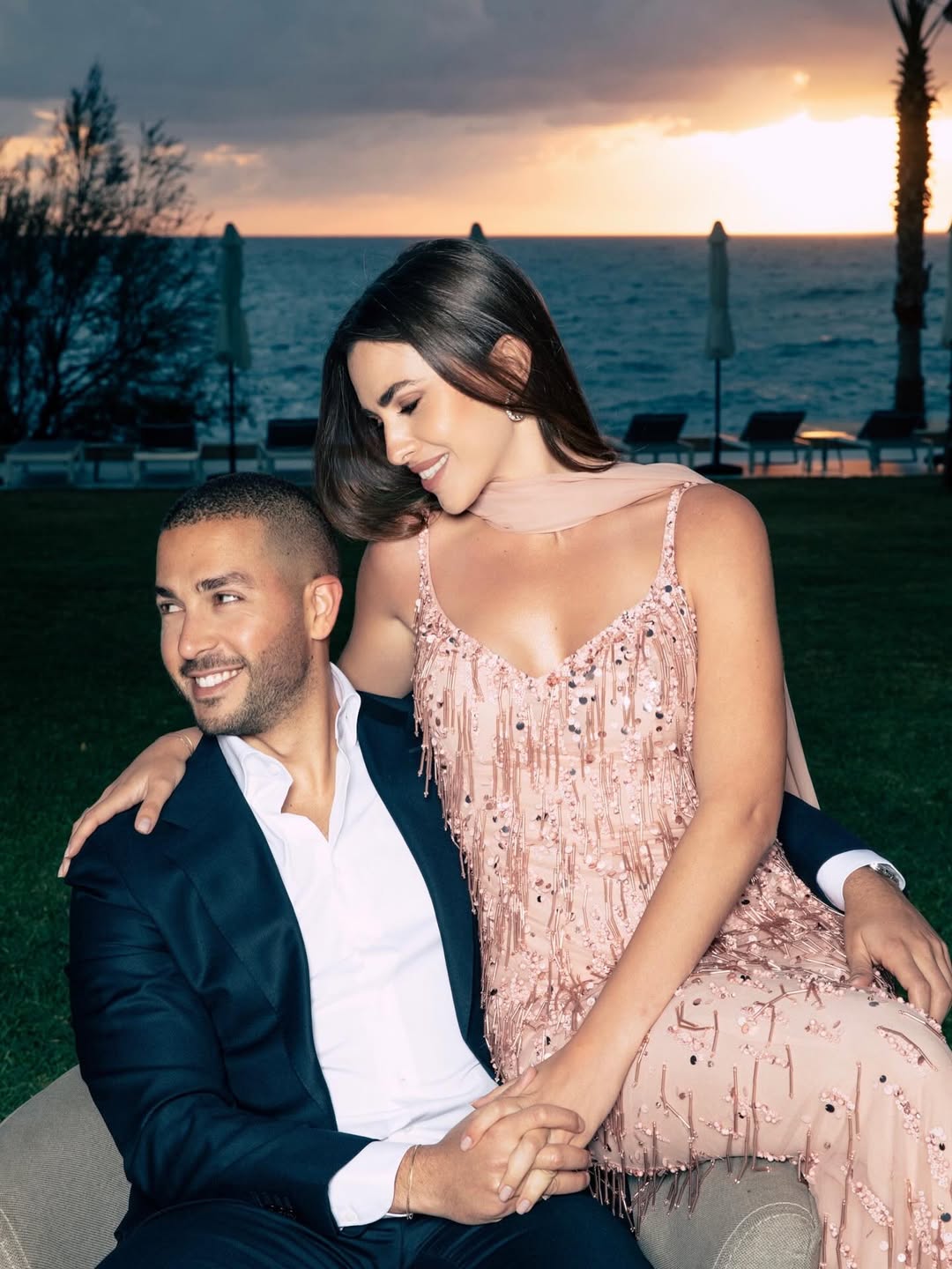 زين قطامي مع زوجها سيليو صعب بلقطة رومانسية (انستغرام)