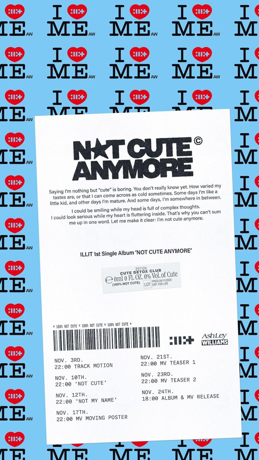 ILLIT - الألبوم الفردي الأول: "NOT CUTE ANYMORE" (تقويم الترويج)
