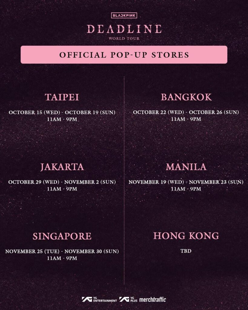251006 جولة Blackpink World [DEADLINE] في المتاجر المنبثقة الرسمية في آسيا