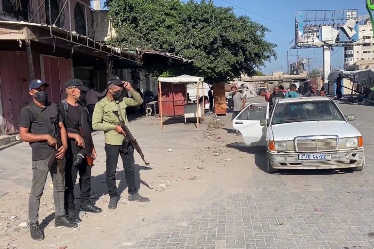 عناصر الشرطة في غزة للحفاظ على النظام