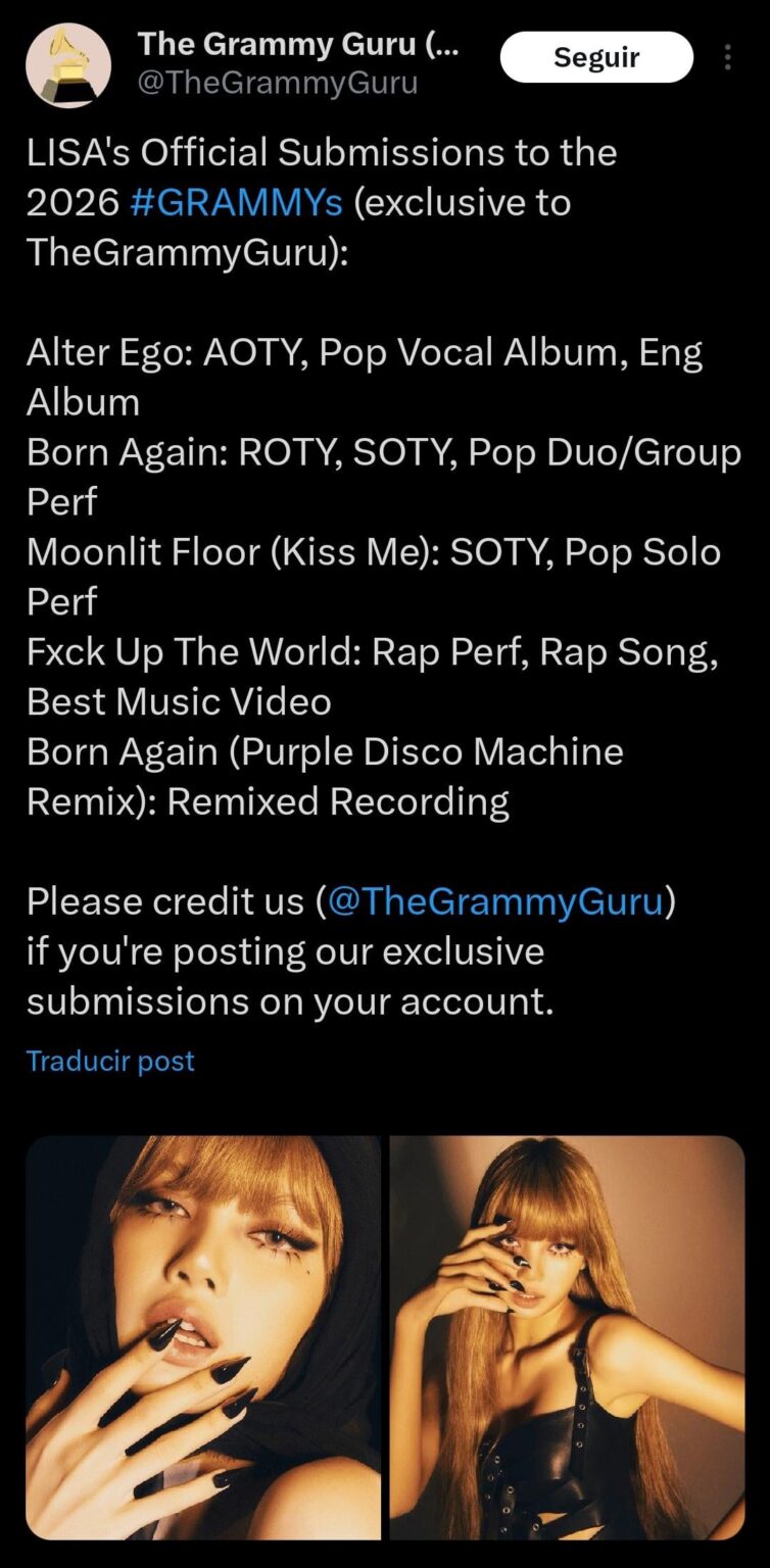 251004 تقدم Lisa's Grammys 2026!