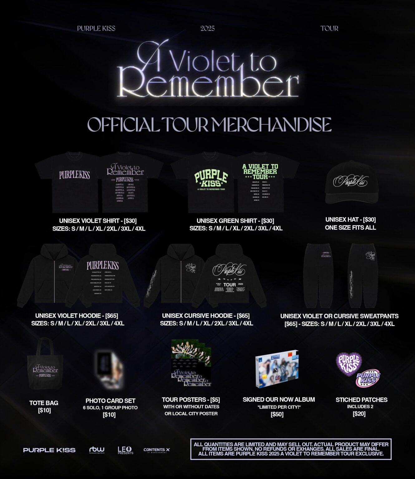 Purple Kiss - 2025 Tour "A Violet To Remember" في الولايات المتحدة (Merch الجولة الرسمية)