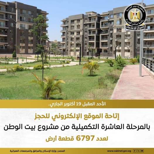 أراضي مشروع بيت الوطن في 18 مدينة.. قرار رسمي من الإسكان بشأن الحجز