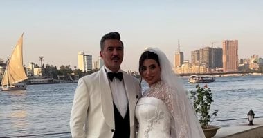 الصور الأولى من حفل زفاف المطربة هايدى موسى على المذيع محمد غانم