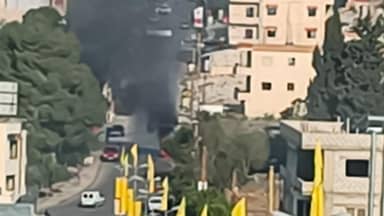 بالصورة: استهداف سيارة في مدينة بنت جبيل - MTV Lebanon