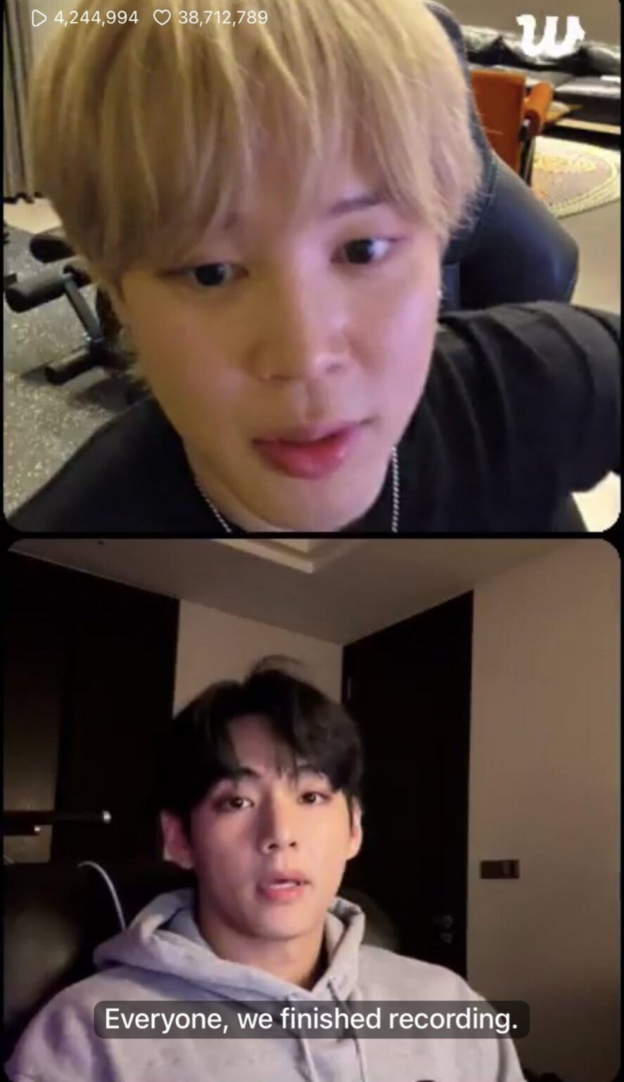 أكد BTS Jimin عبر Weverse Live أن BTS قد انتهوا من تسجيل ألبومهم القادم