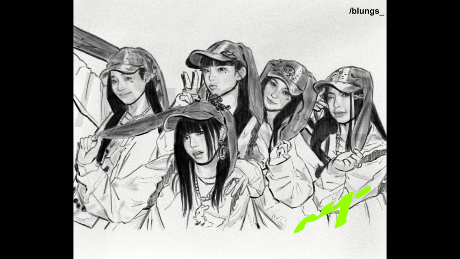 وجدت صورة للفتيات بملابس OMG الخاصة بهم، كنت أشعر بالحزن لذلك قررت أن أرسمهم. :د