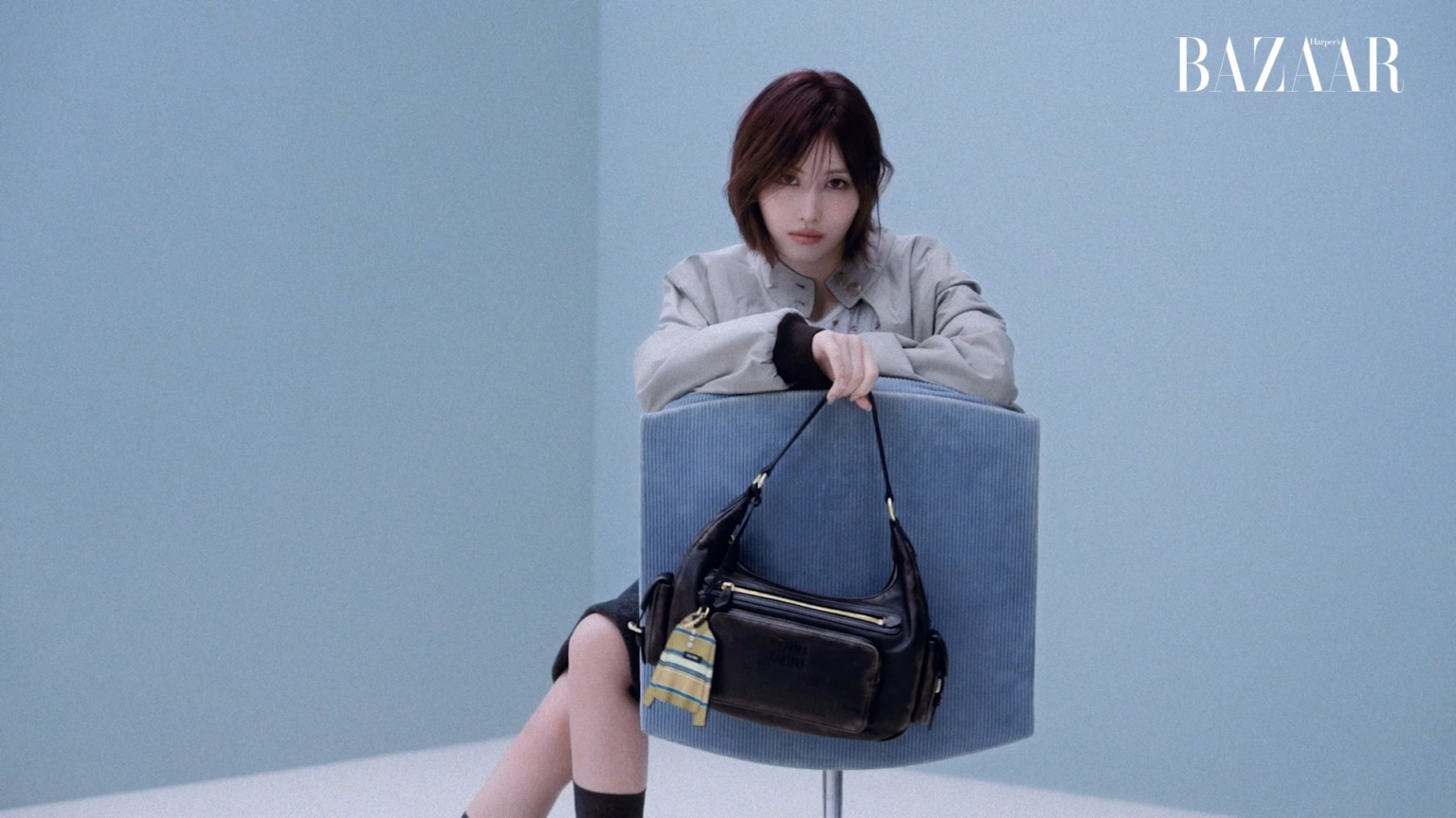 251119 Harpers Bazaar Japan - فيديو Momo x Miu Miu "ابدأ استعداداتك الشتوية مع MOMO من TWICE"