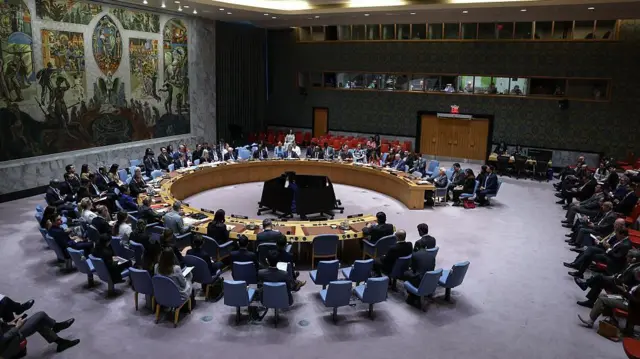 منظر عام لاجتماع مجلس الأمن التابع للأمم المتحدة بشأن الوضع في غزة، في مقر الأمم المتحدة بنيويورك