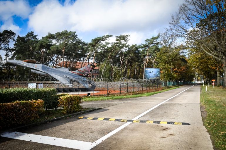 A photo shows the a road at the Belgian Air Force Kleine-Brogel air base in Peer, on November 2, 2025.