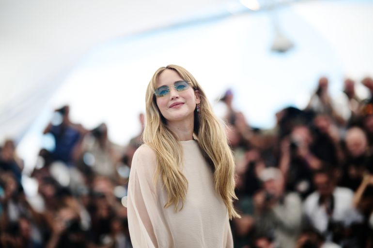 CANNES, FRANCE - MAY 18: Jennifer Lawrence poses during the "Die My Love" photocall at the 78th annual Cannes Film Festival at Palais des Festivals on May 18, 2025 in Cannes, France. (Photo by Gareth Cattermole/Getty Images)