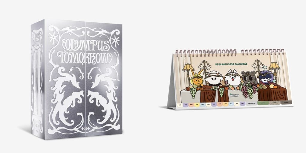 TXT (TOMORROW X TOGETHER) - تحيات موسم 2026 / تقويم PPULBATU 2026 "OLYMPUS TOMORROW" (تفاصيل التغليف)