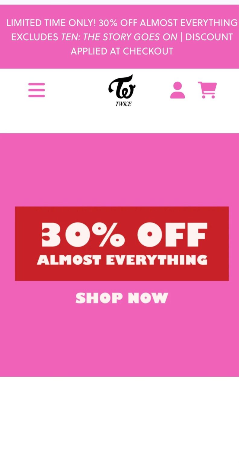 Twiceshop.com يحصل على خصم 30% على المبيعات