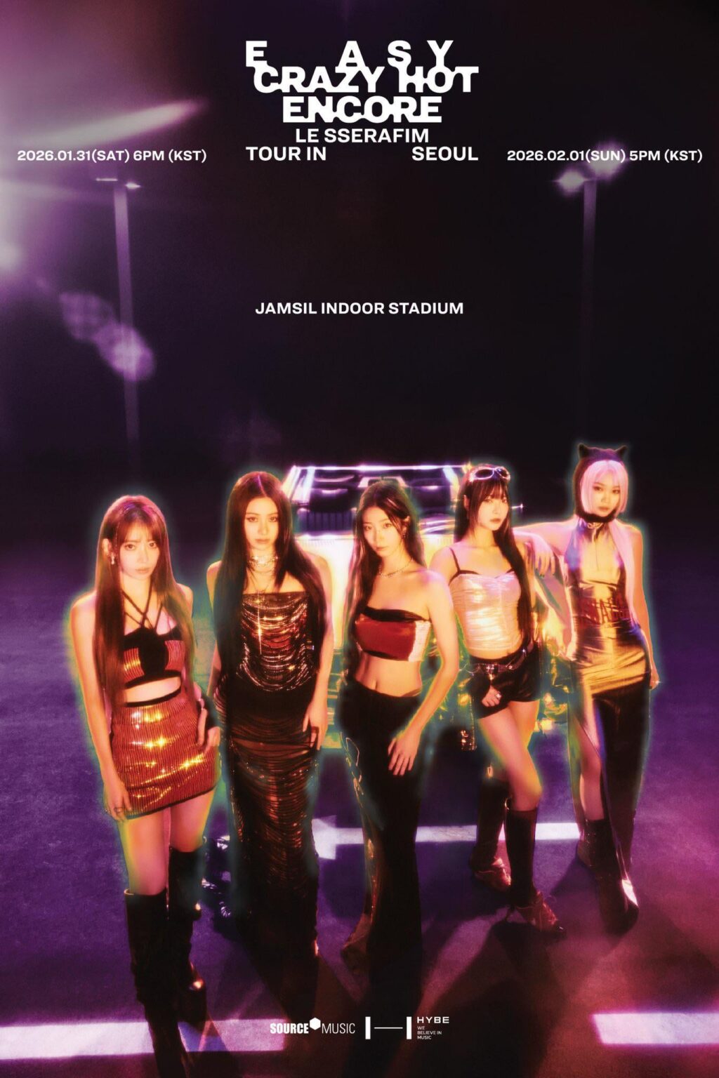 LE SSERAFIM - جولة LE SSERAFIM لعام 2025 "EASY CRAZY HOT ENCORE" في سيول (ملصق إعلان)