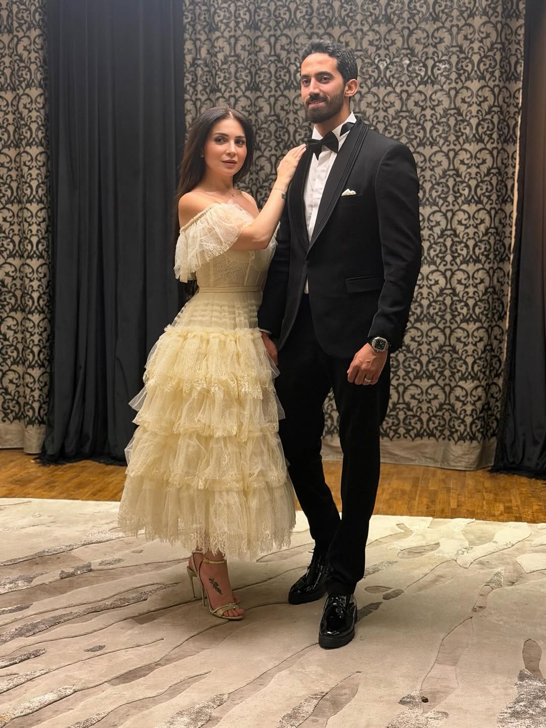 صور عقد قران مي عز الدين ومدرب اللياقة أحمد تيمور