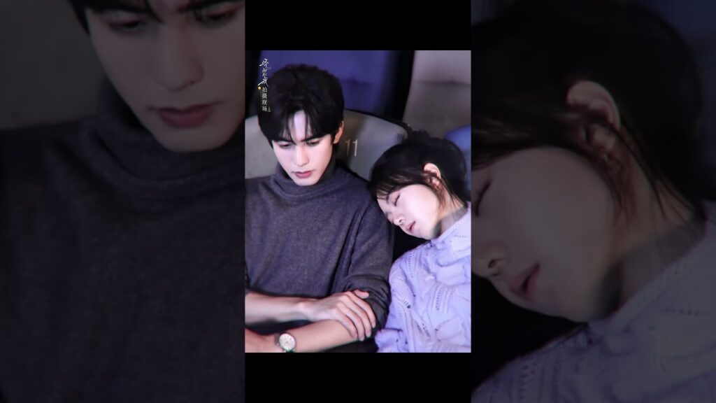 رأسها على كتفه… والباقي صمت دافئ 💗 امنحني الأمل #shineonme #songweilong #zhaojinmai #cdrama #iqiyi