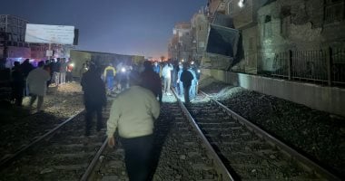 حادث قطار طوخ.. 10 مشاهد من سقوط حاويات البضائع بمنطقة السفاينة