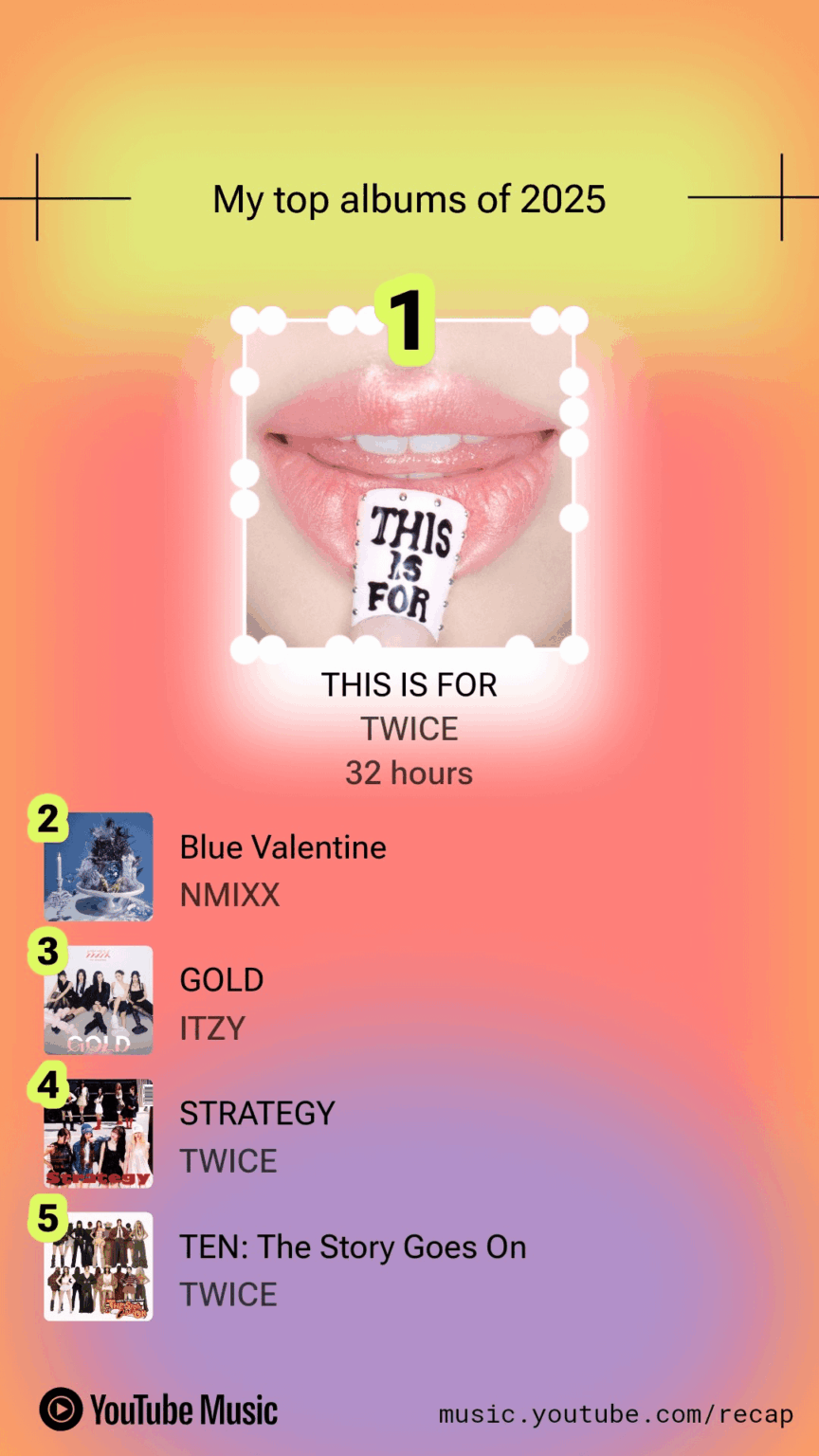 خلاصة الموسيقى الخاصة بي على YouTube