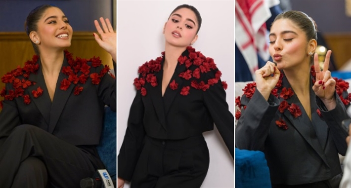 #شرطة_الموضة: مايان السيد ببدلة كلاسيكية مزينة بالورود في عرض “ولنا في الخيال … حب؟” في الرياض | ألبوم مايان السيد