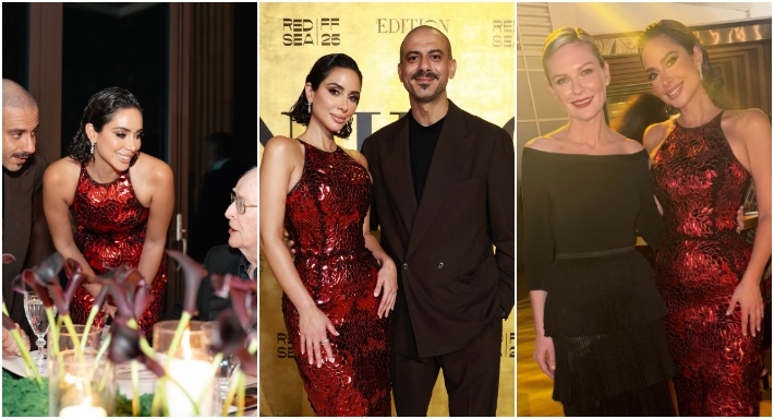 بسنت شوقي ومحمد فراج يلتقيان بكريستين دانست وريز أحمد في سهرة ضمن فعاليات مهرجان البحر الأحمر السينمائي | ألبوم بسنت شوقي ومحمد فراج